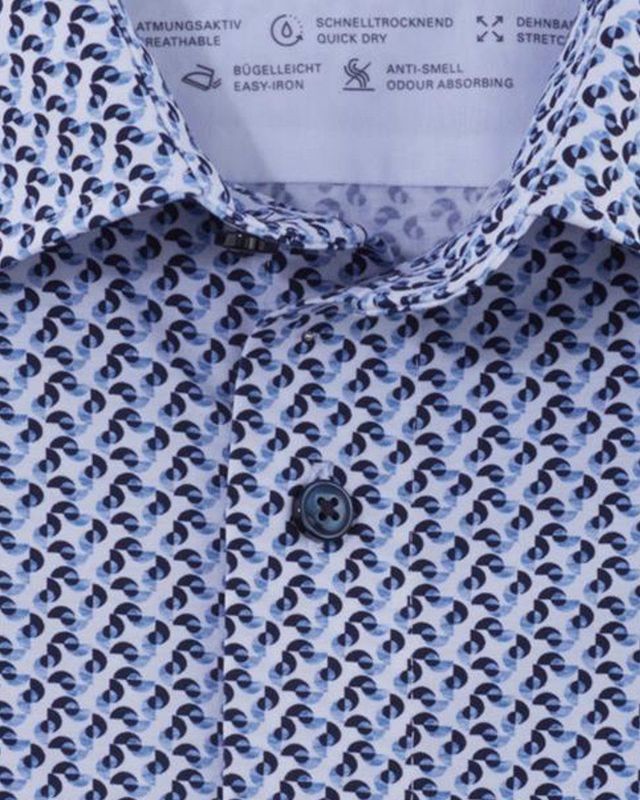 OLYMP - Luxor - Overhemd - Bleu - Modern Fit, Katoen met Elastaan, Easy Iron