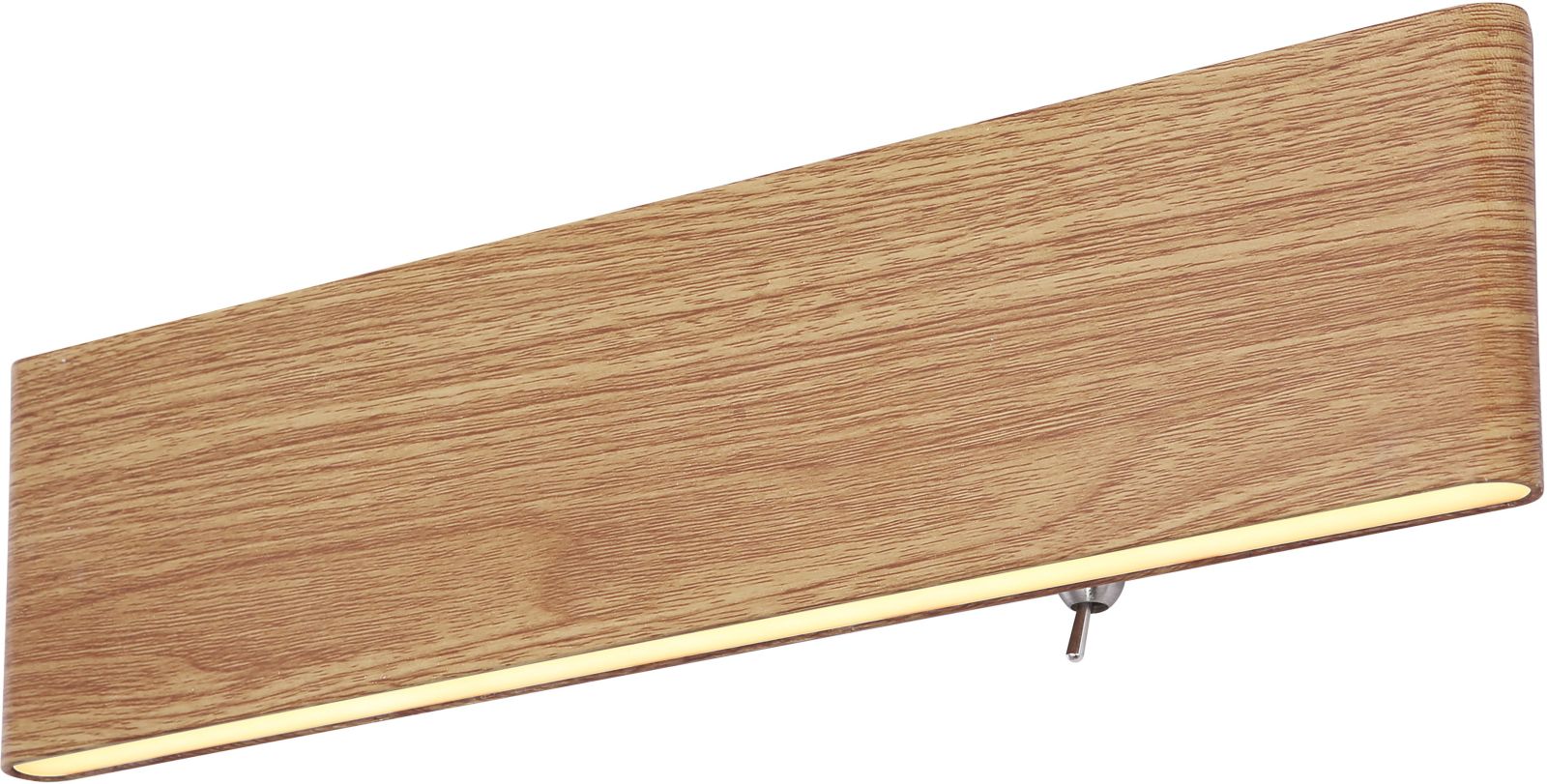 LED-Wandleuchte - holzfarben - Kippschalter - 29,5 cm