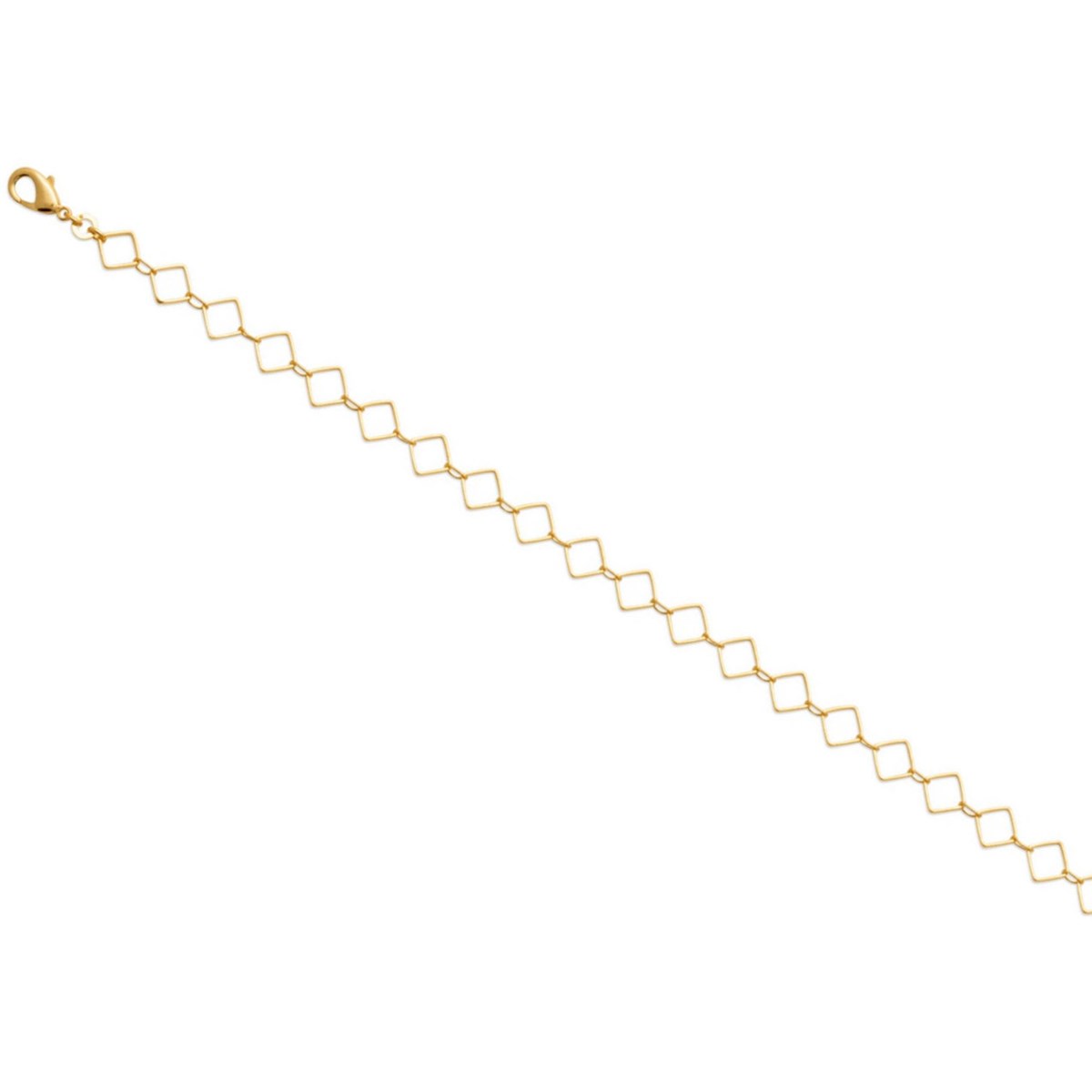 Bracelet chaîne fantaisie losanges -Plaqué or