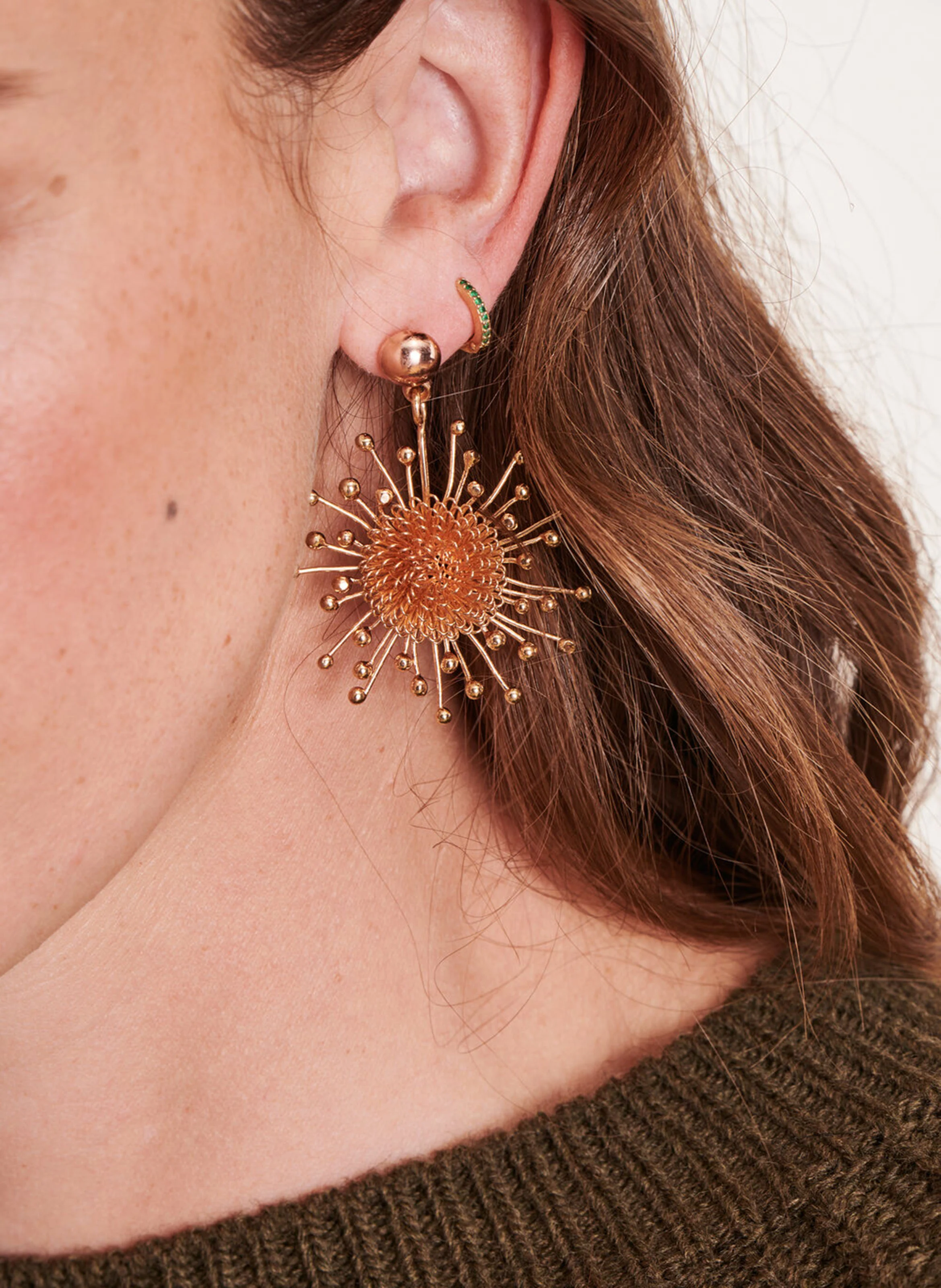 Boucles d'oreilles en laiton mélangé | Jaune