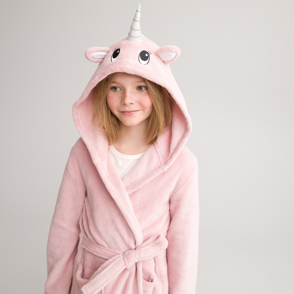 COLEÇÕES LA REDOUTE<br>Roupão com capuz de unicórnio em fleece macio