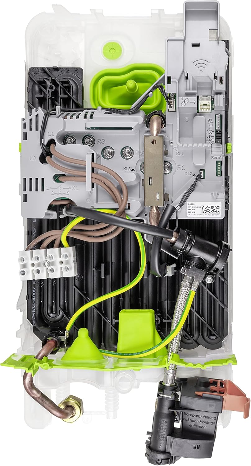 Bosch elektronisch geregelter Durchlauferhitzer Tronic Comfort Plus 15/18/21 kW - Umschaltbar, druckfest, stufenlose Temperaturwahl, moderne Glas-Optik, weiß [Energieklasse A]