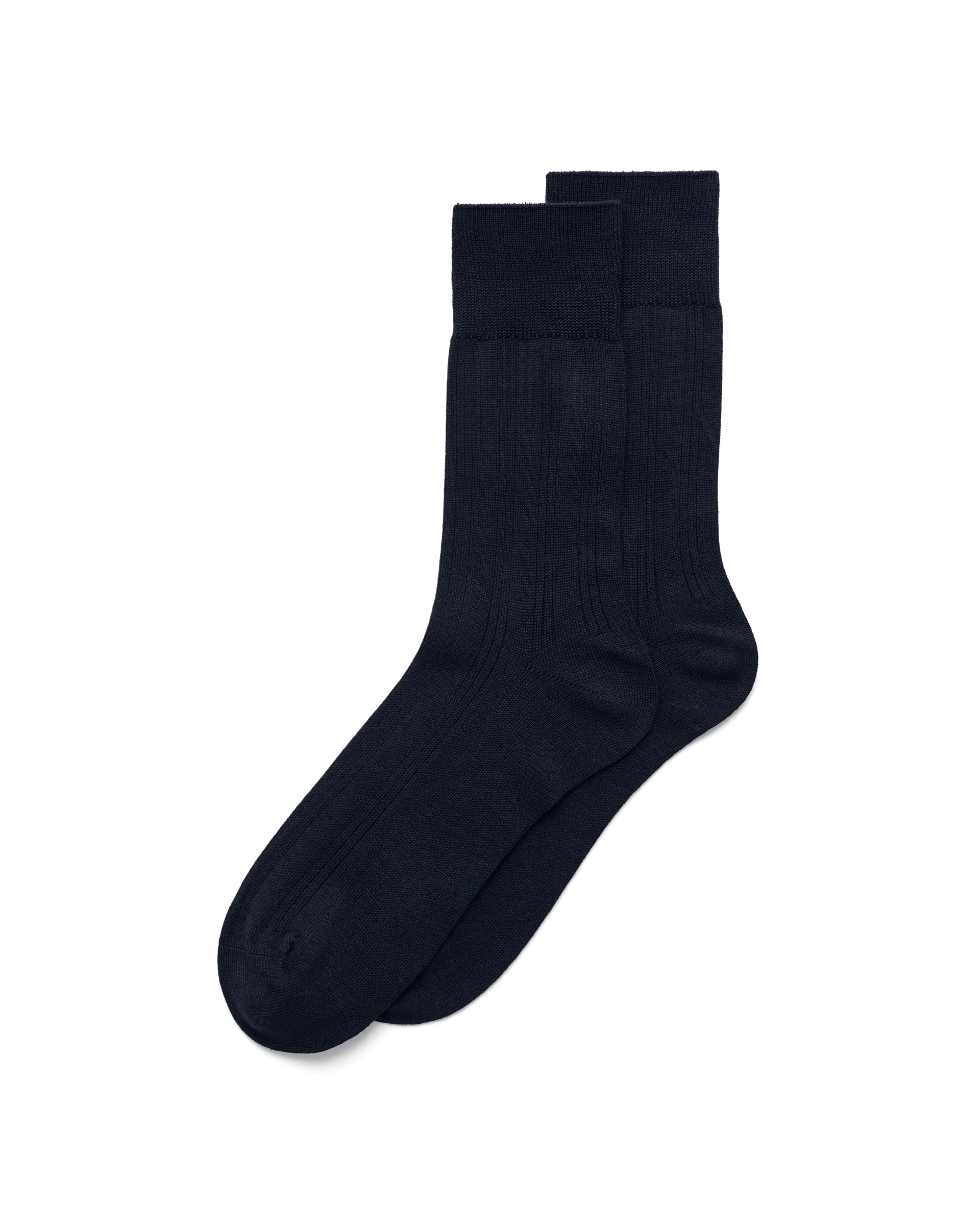 ECCO Classic Ribbed Mid-Cut Herren Gerippte Socken Marineblau