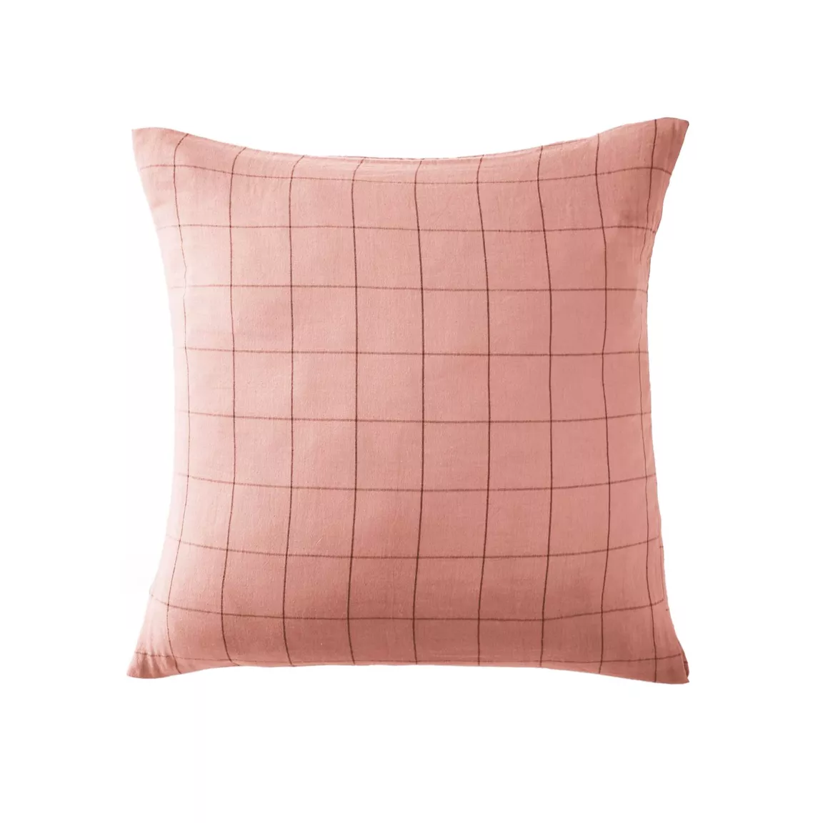 Taie d'oreiller carrée gaze de coton (60 x 60 cm) Gaïa Match Rose pêche