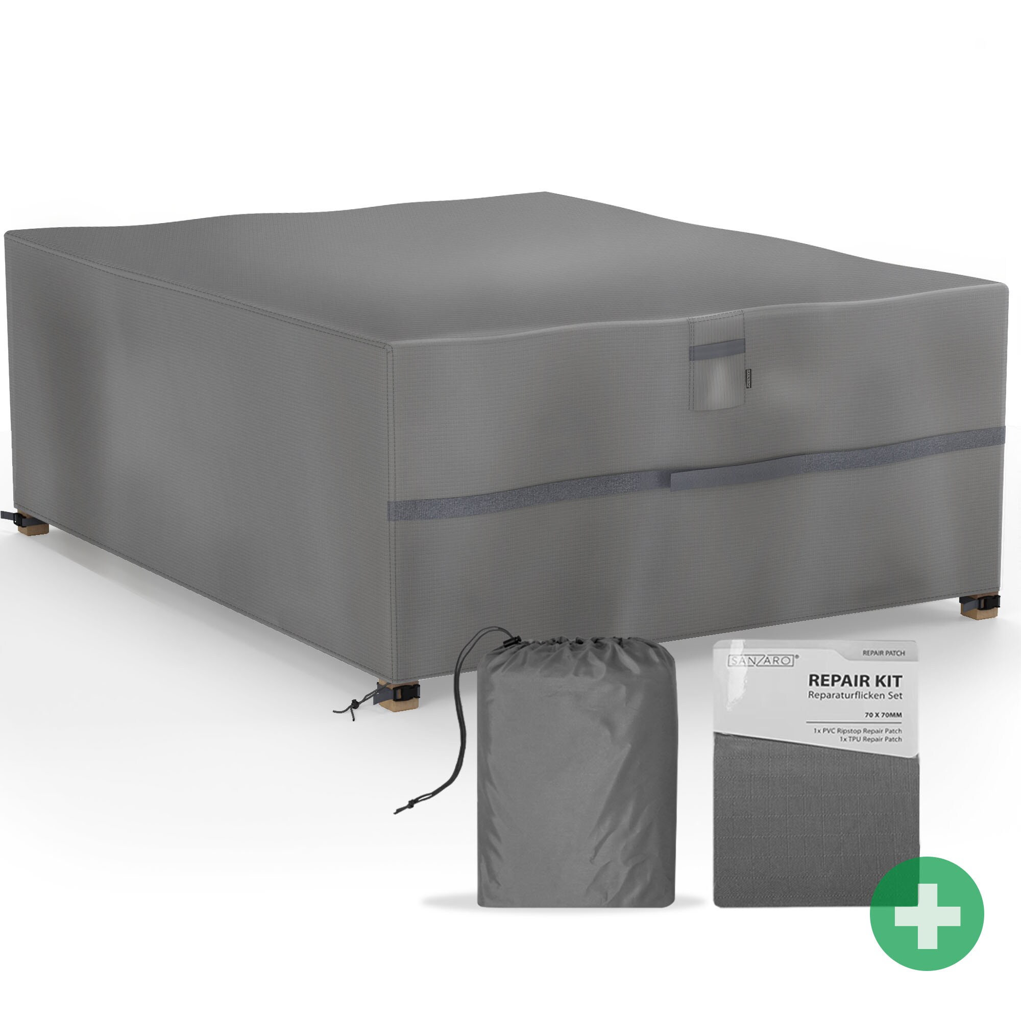 SANZARO Abdeckung winterfest Sitzgruppe Schutzhülle Abdeckhaube 600D |200 x 160 x 80 cm200 x 160 x 80 cm (BxTxH)