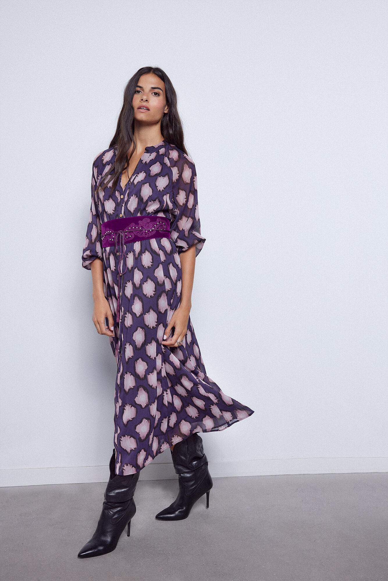 vestido com estampa ikat