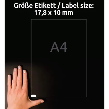 Avery Zweckform L4730REV-25 Universal-Etiketten,A4 17,8 x 10 mm, 30 Bogen/8.100 Etiketten, weiß