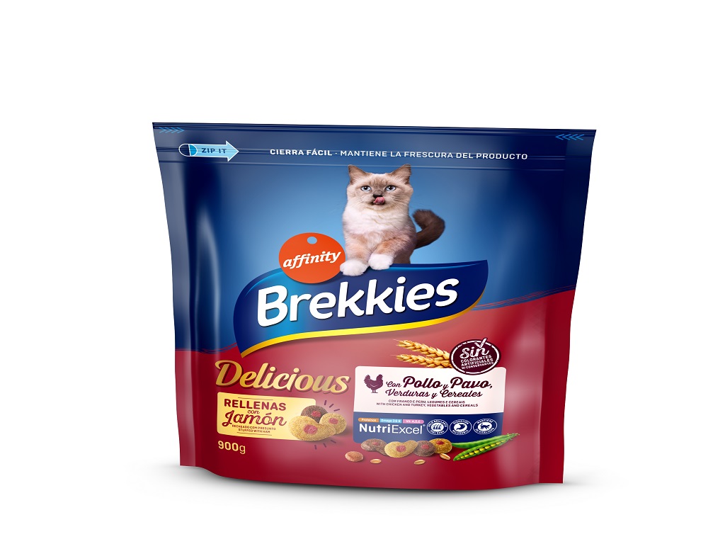 RAÇÃO GATO BREKKIES DELICIOUS AVES 900GR