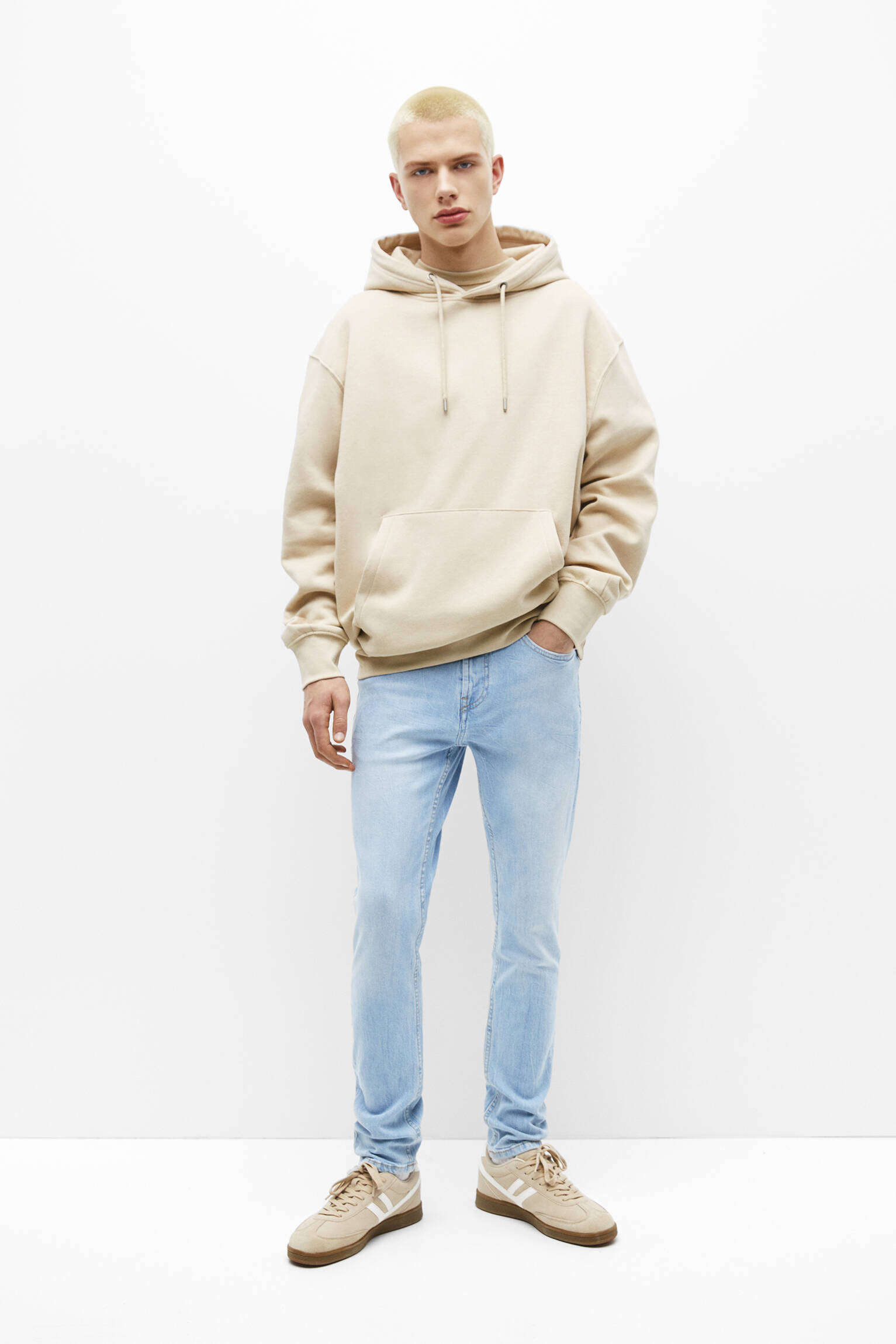 Calça jeans slim confortável - Celeste