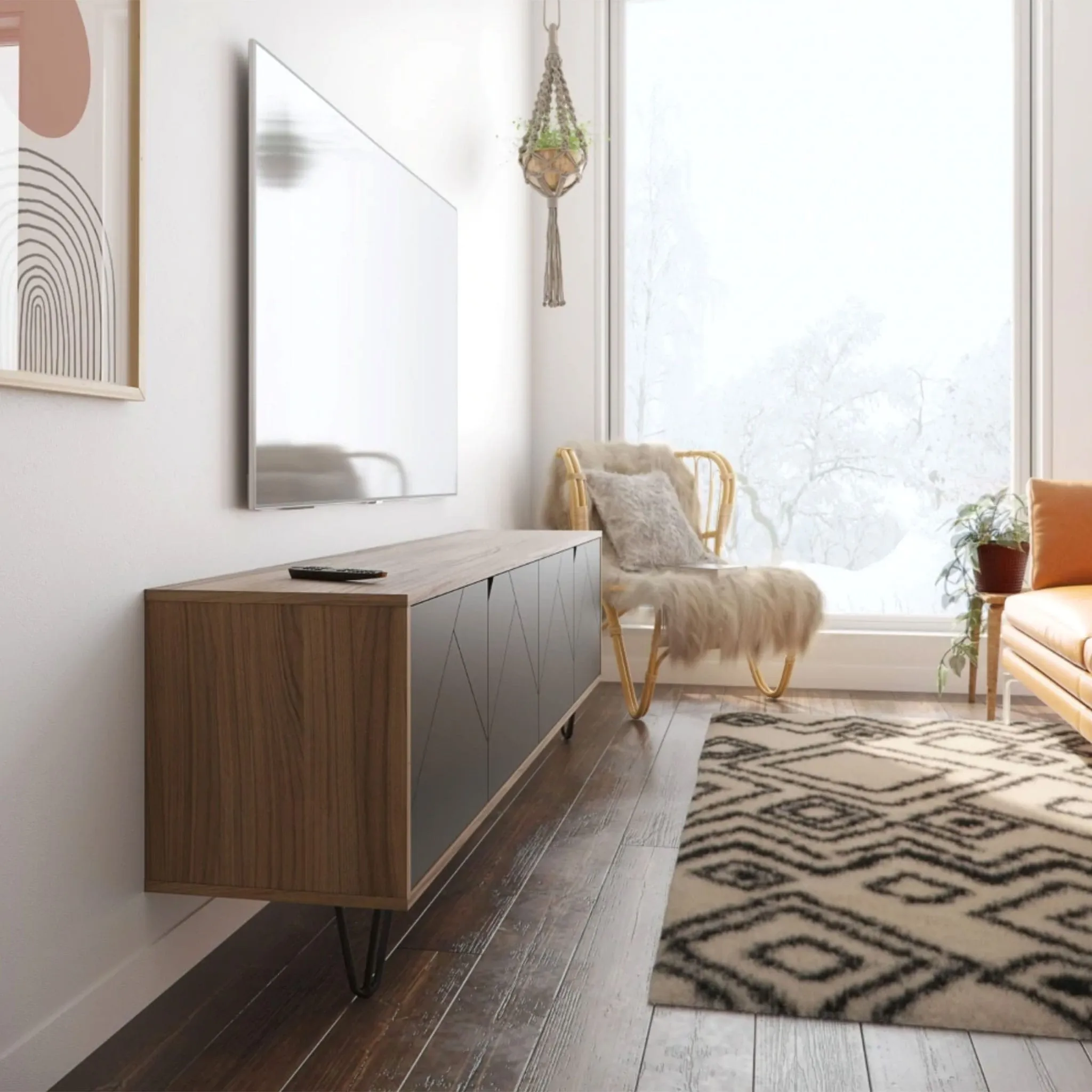 Nexera Meuble Audio-Vidéo Slim - Muscade  Charcoal