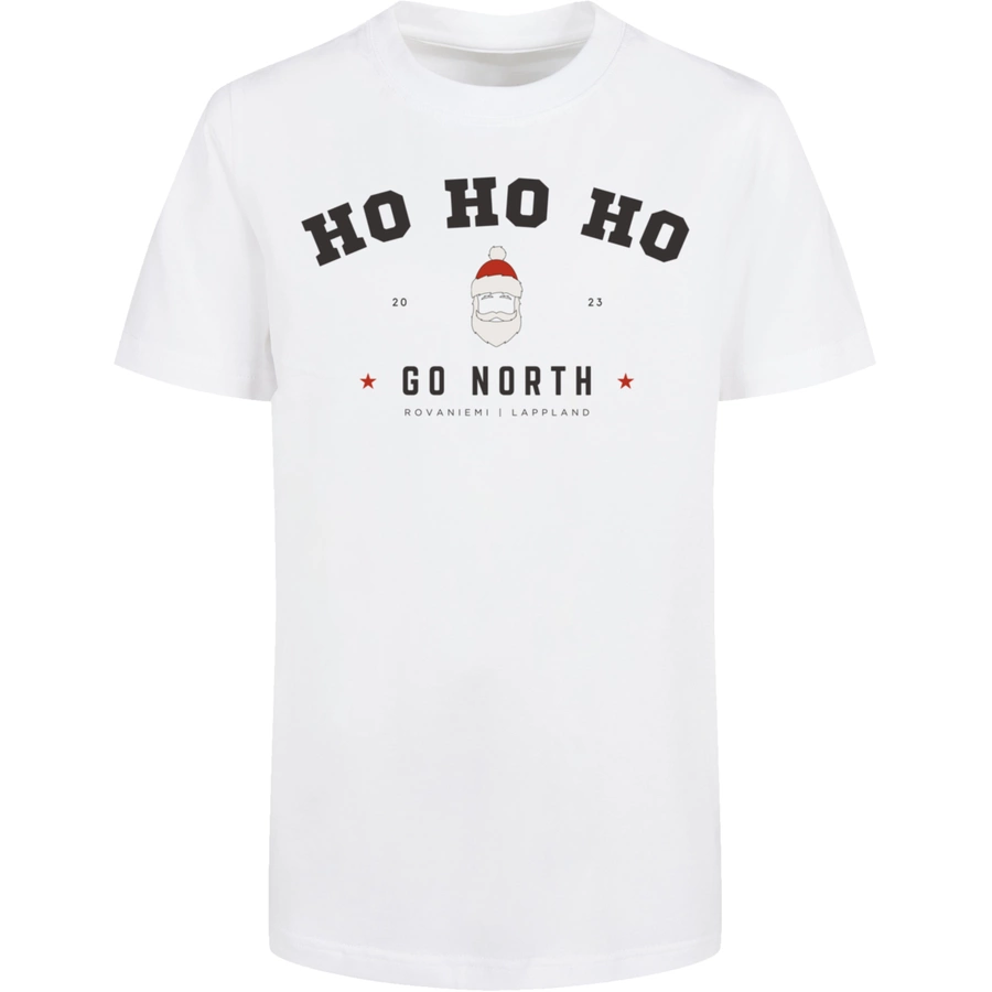 F4NT4STIC Basic Kids Tee Ho Ho Ho Santa Claus Weihnachten weiß