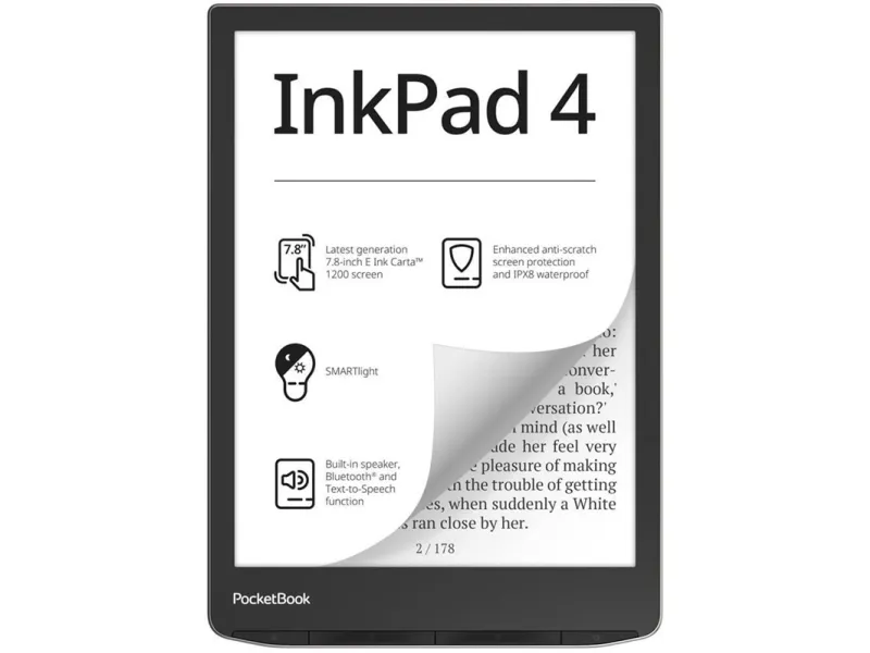 PocketBook InkPad 4 - eBook læser - Linux 3.10.65 - 32 GB - 7.8