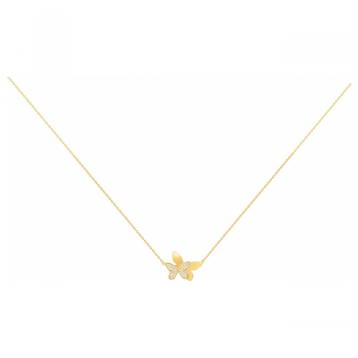 Collier en Plaqué Or avec oxyde de zirconium blanc