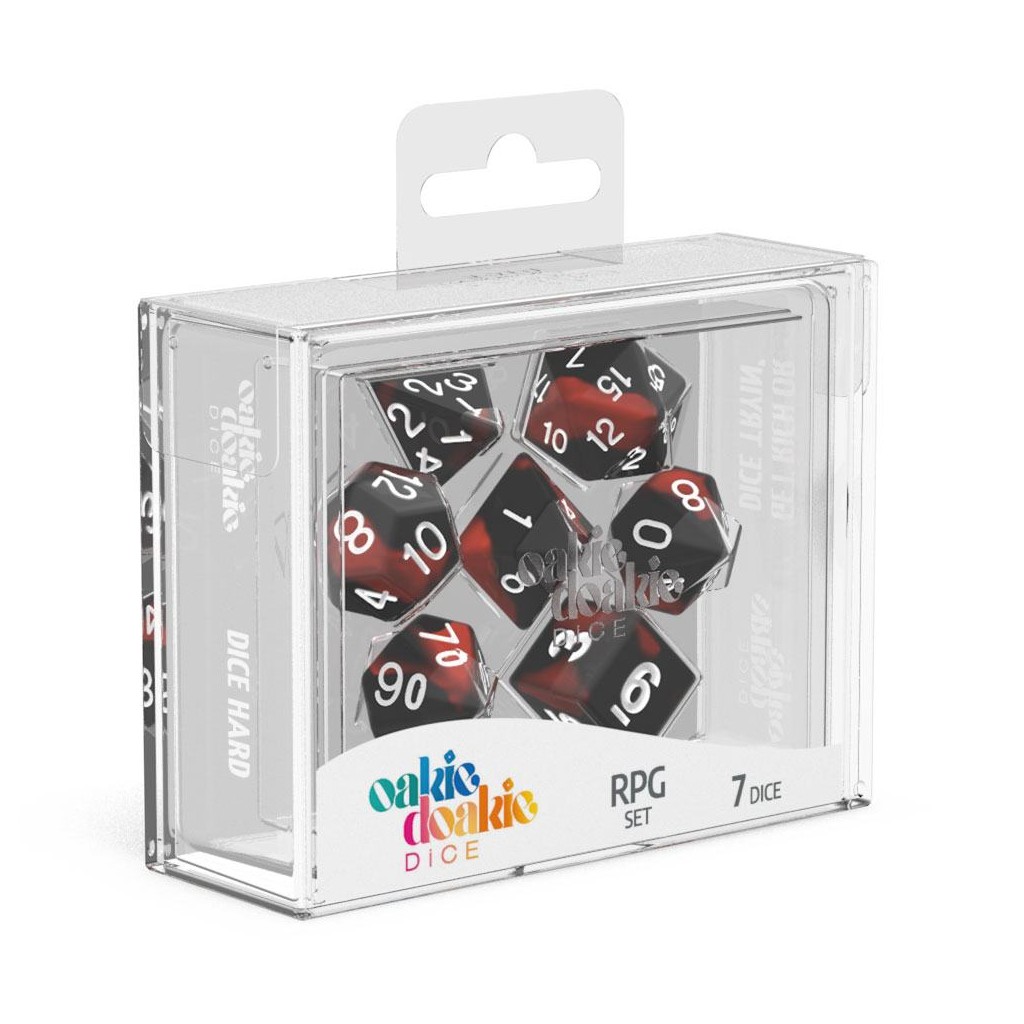 Oakie Doakie Dice dés RPG-Set Glow in the Dark - Lava (7)