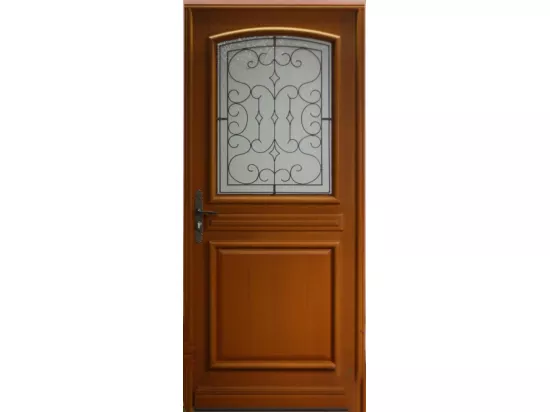 Porte D'Entrée Bois Vitrée, Perault, H,215Xl,90 P, Droit Côtes Tableau