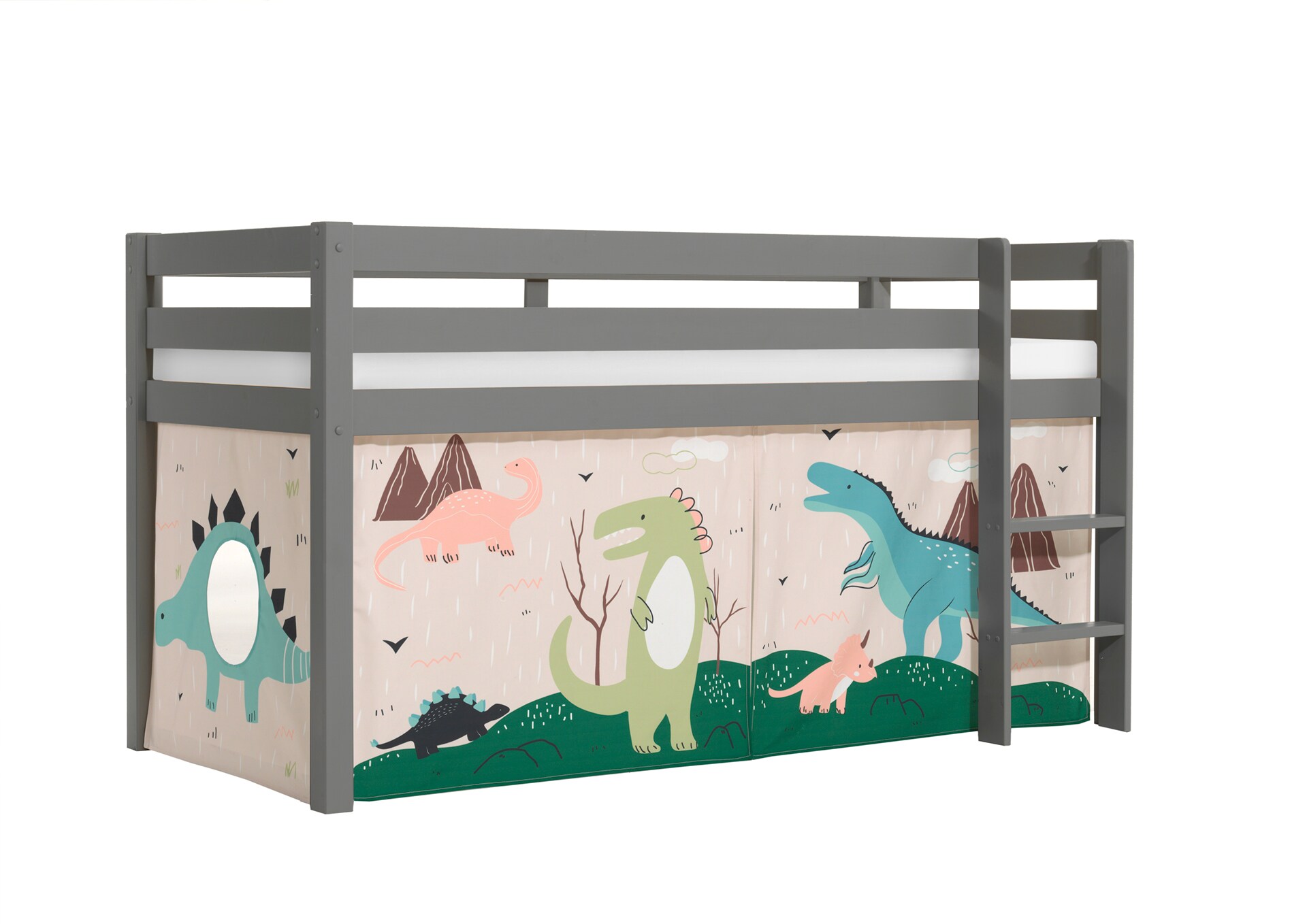 Halbhohes Bett PINO, mit Textilset 