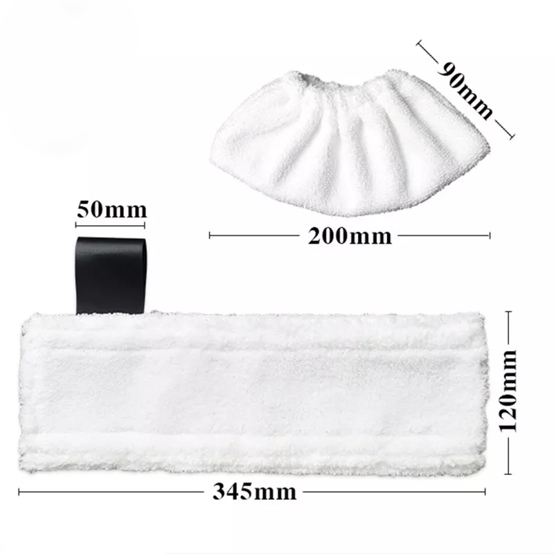 (6-tlg. Set) Mikrofaser Reinigungs Pads Tücher für Kärcher EasyFix Dampfreiniger - Weiss