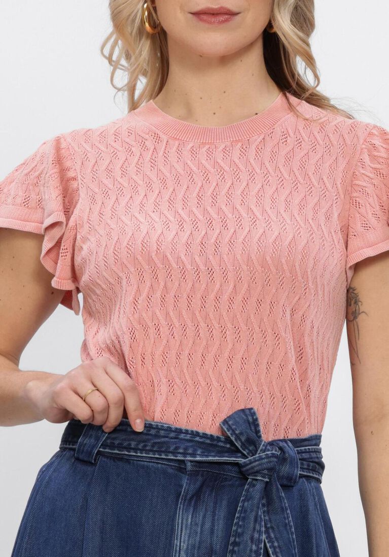 roze mos mosh top mmganna pattern o-neck knit top