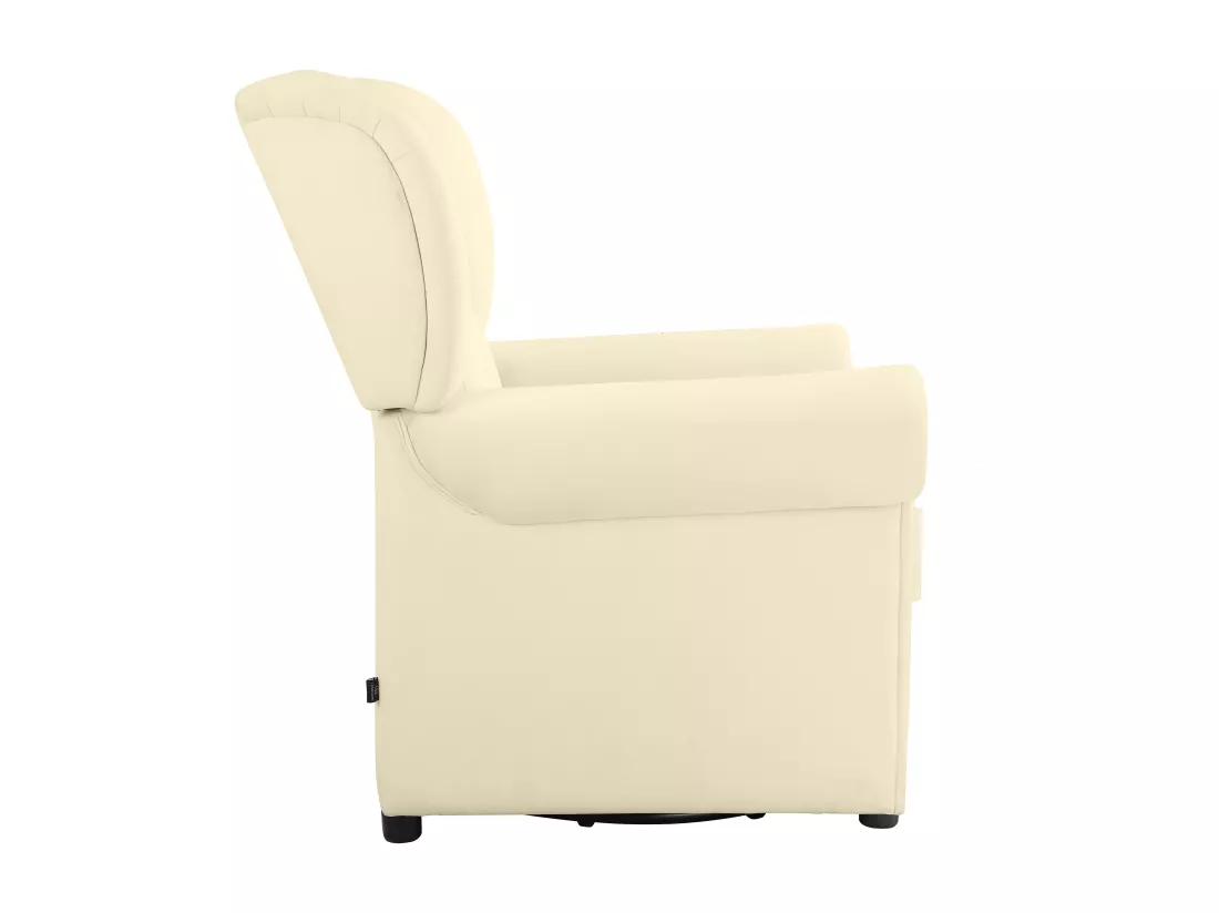 Lillyse | Fauteuil à bascule avec fonction pivotante en velours blanc