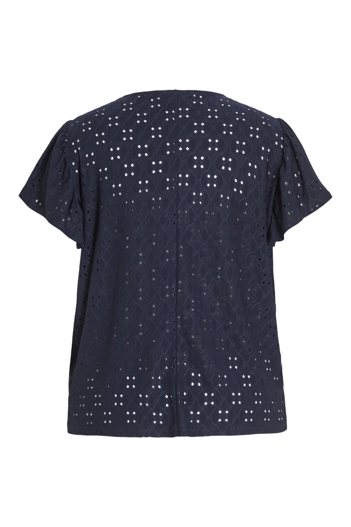 Blusa plissada de manga curta Evoked by Vila - Azul Marinho