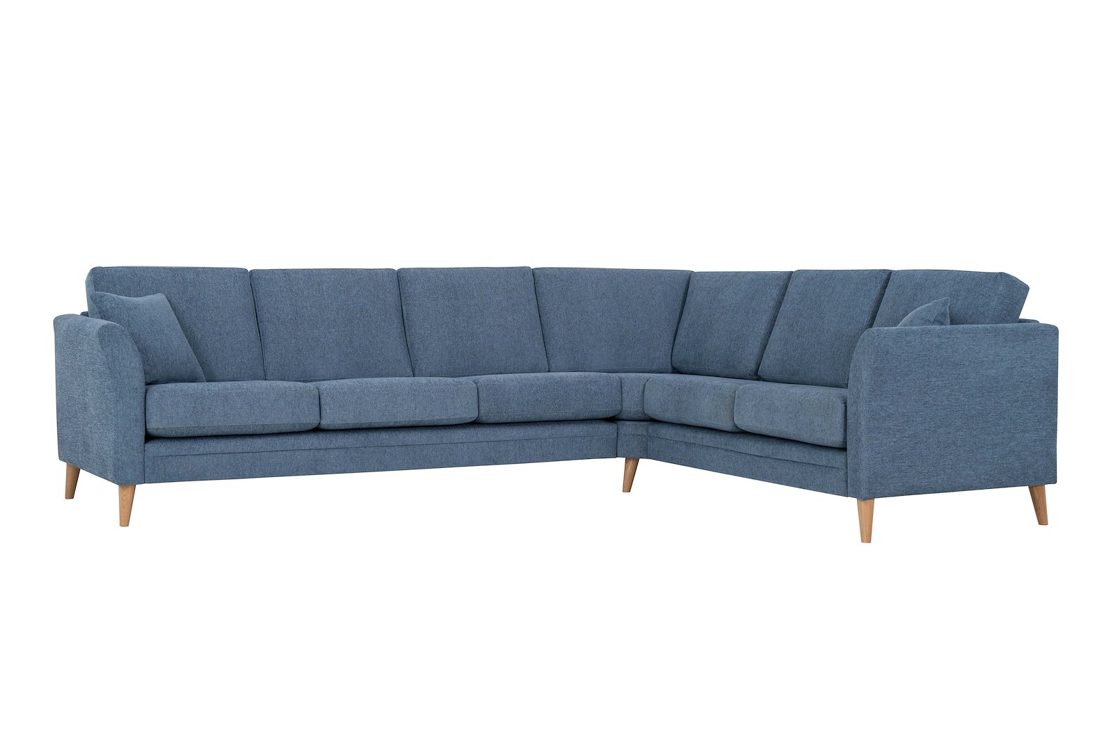 Eden hjørnesofa 32 hjørne i tekstil Thor 16/1 Light Blue med ben i eik natur 15137