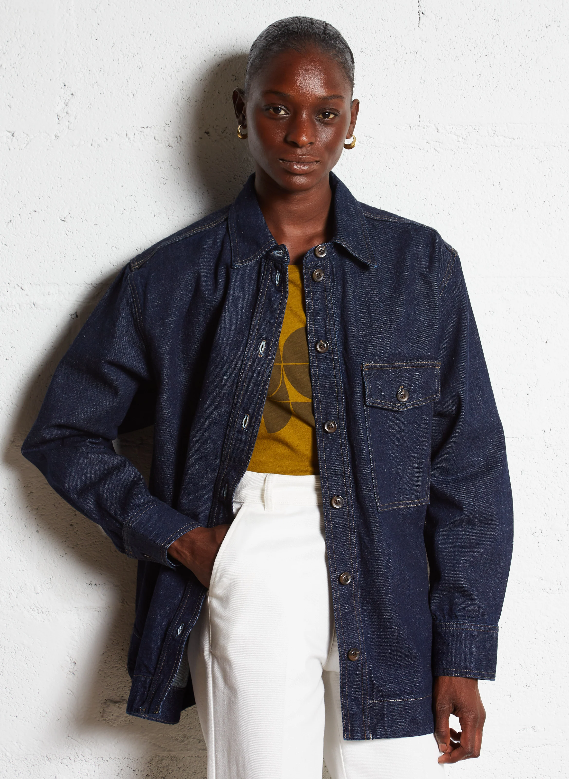 CADET - Chemise ample denim en coton bio| Bleu