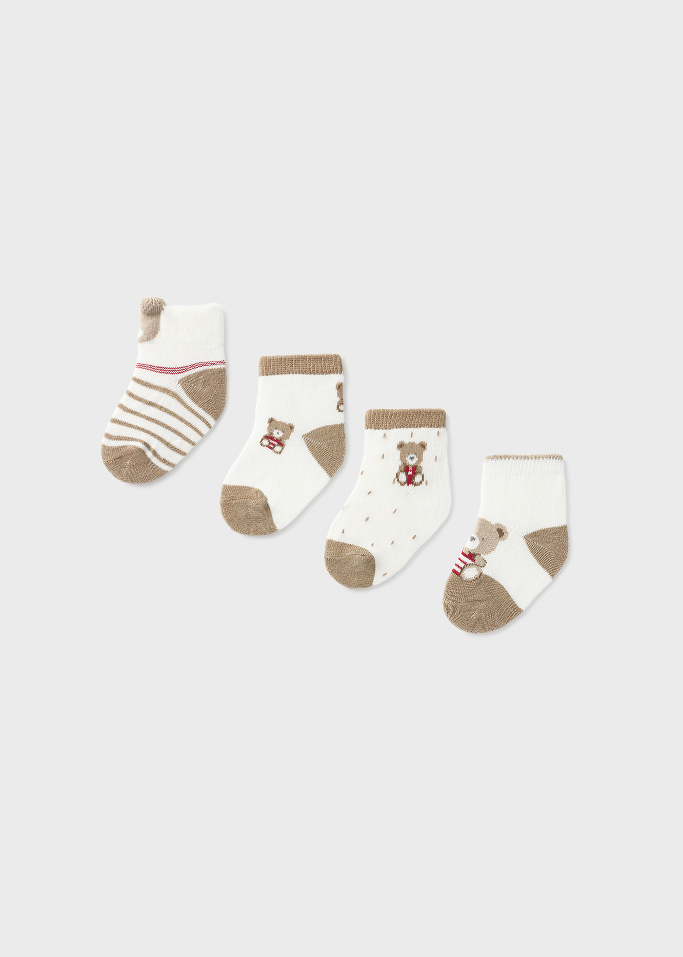 Pacote com 4 pares de meias estampadas para recém-nascidos