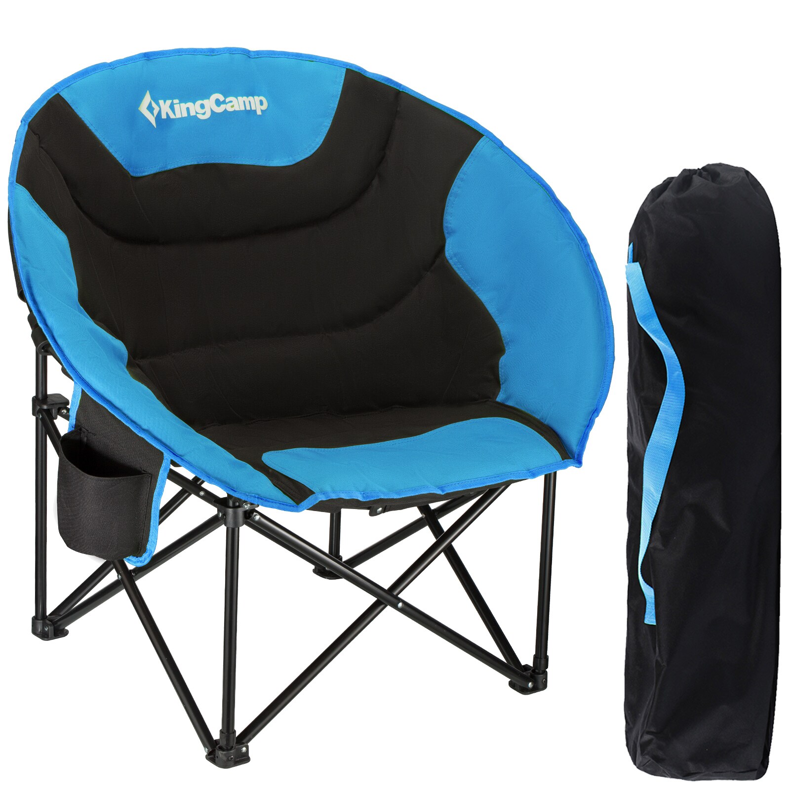 KINGCAMP MoonChair L Camping Klapp Stuhl Falt Sessel Garten Angel Outdoor 120 kg Farbe: blau
