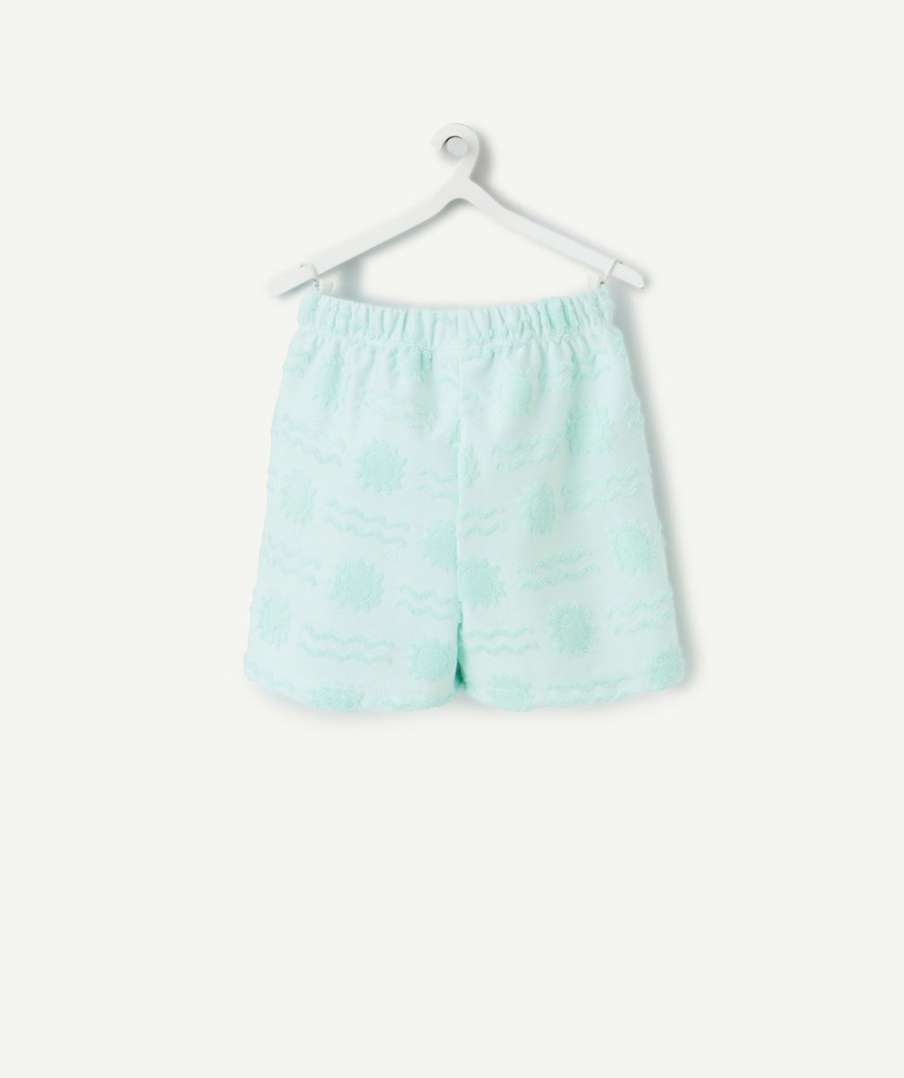 bermuda bébé garçon vert avec motifs en matière éponge