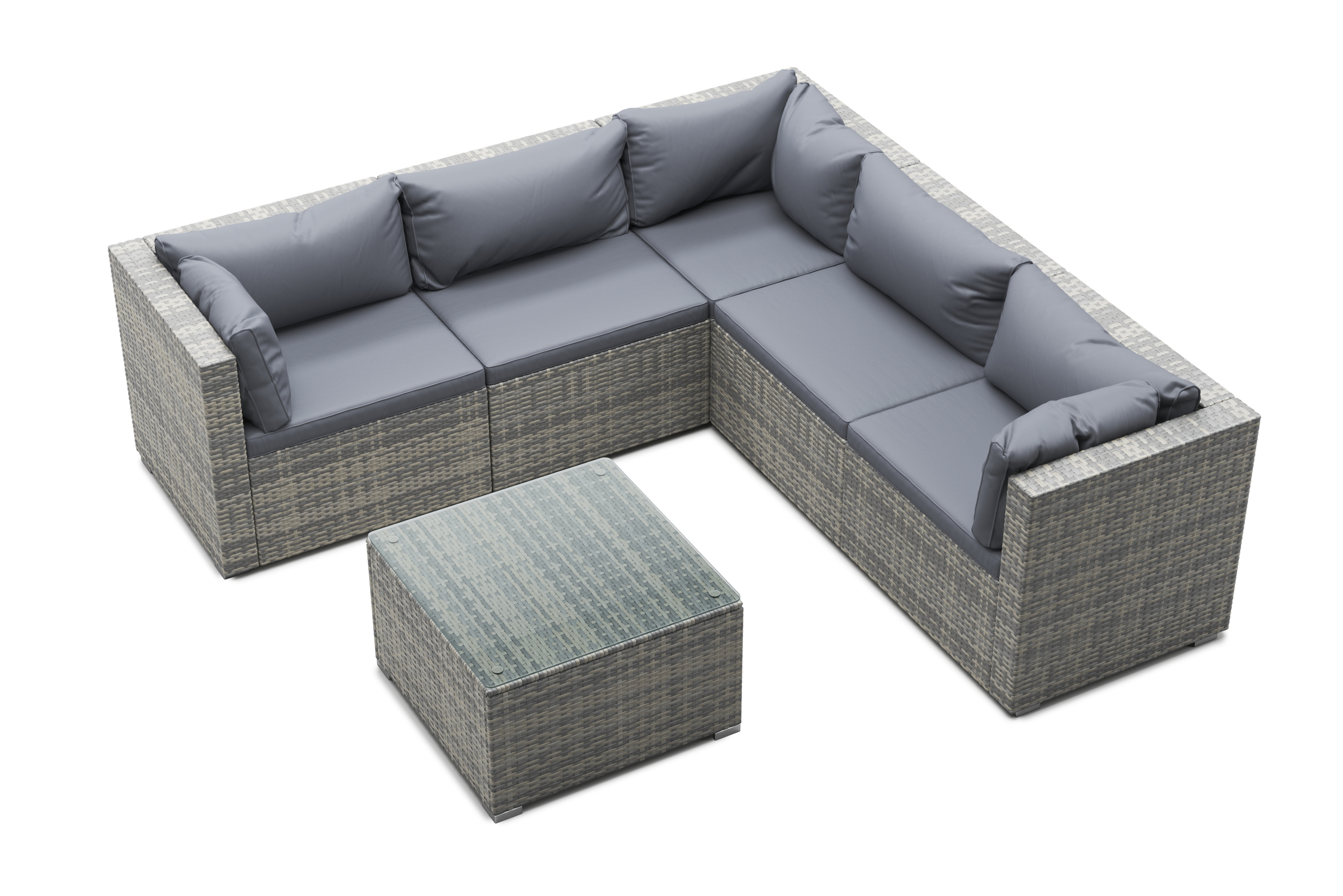 Rattanlounge CANBERRA grau/anthrazit