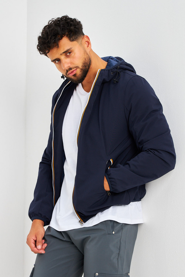 Blouson à capuche bleu marine