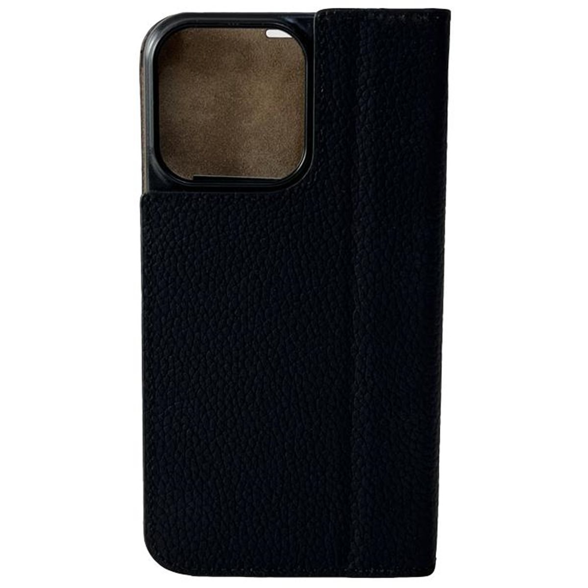 iPhone 14 Pro Max Echtleder Book Case Tasche Flip Cover Hand Made (MARCIP14PROMAX-M01) - Schwarz