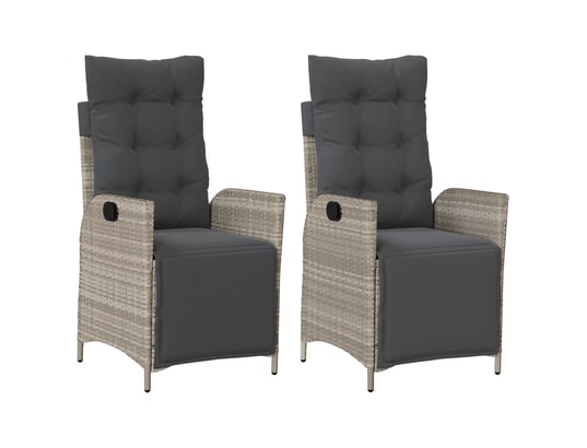 VIDAXL - Fauteuil Chaises inclinables de jardin lot de 2 avec repose-pied roti...