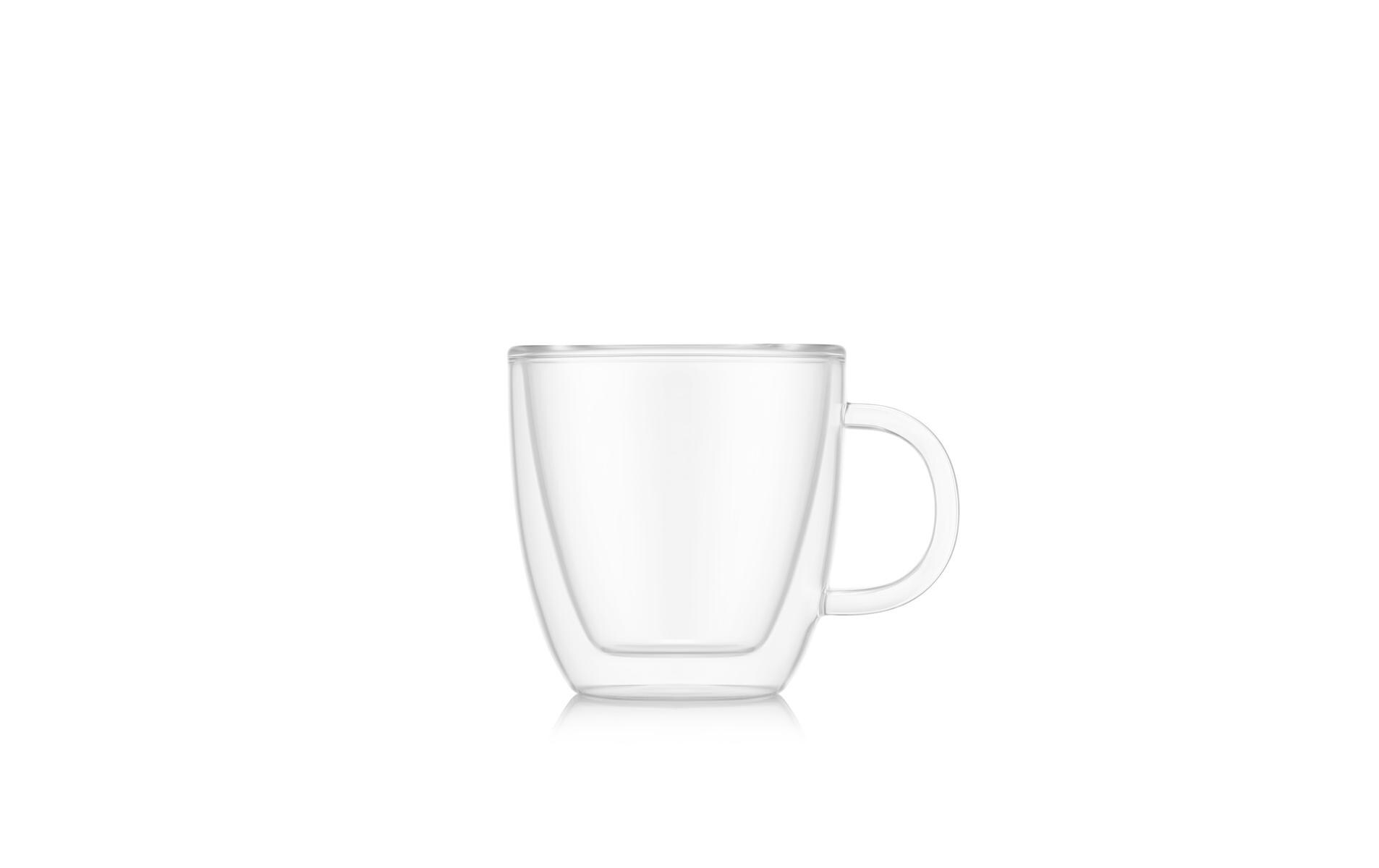 Thermo-Gläser Bistro 2er Set Transparent, 0.15 lDoppelwandige Tassen mit Glasgriff