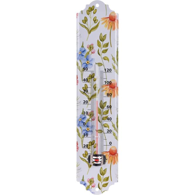 Thermometer mit Blumenmuster - ca. 29,6 cm - 1 Stück