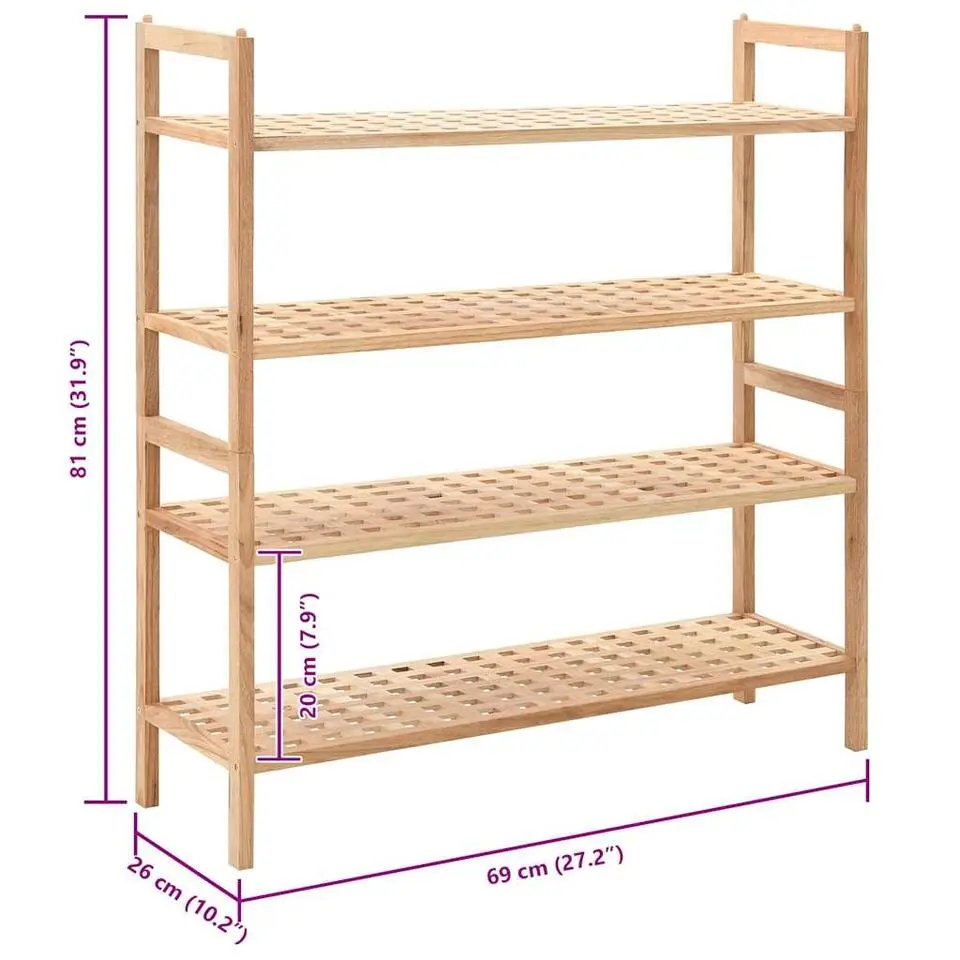 vidaXL - Schoenrek - Beige - Hout