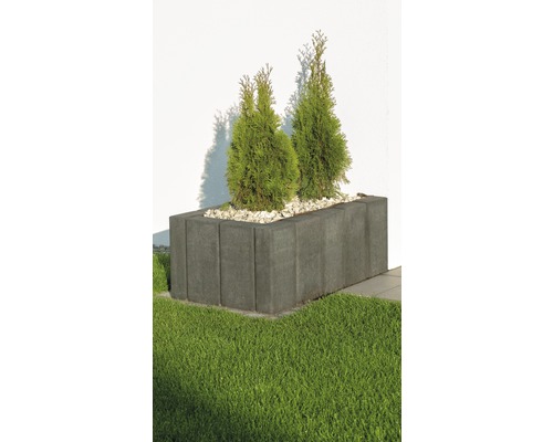 Rechthoekige palissade Crescendo antraciet 20 cm x 10 cm x 70 cm