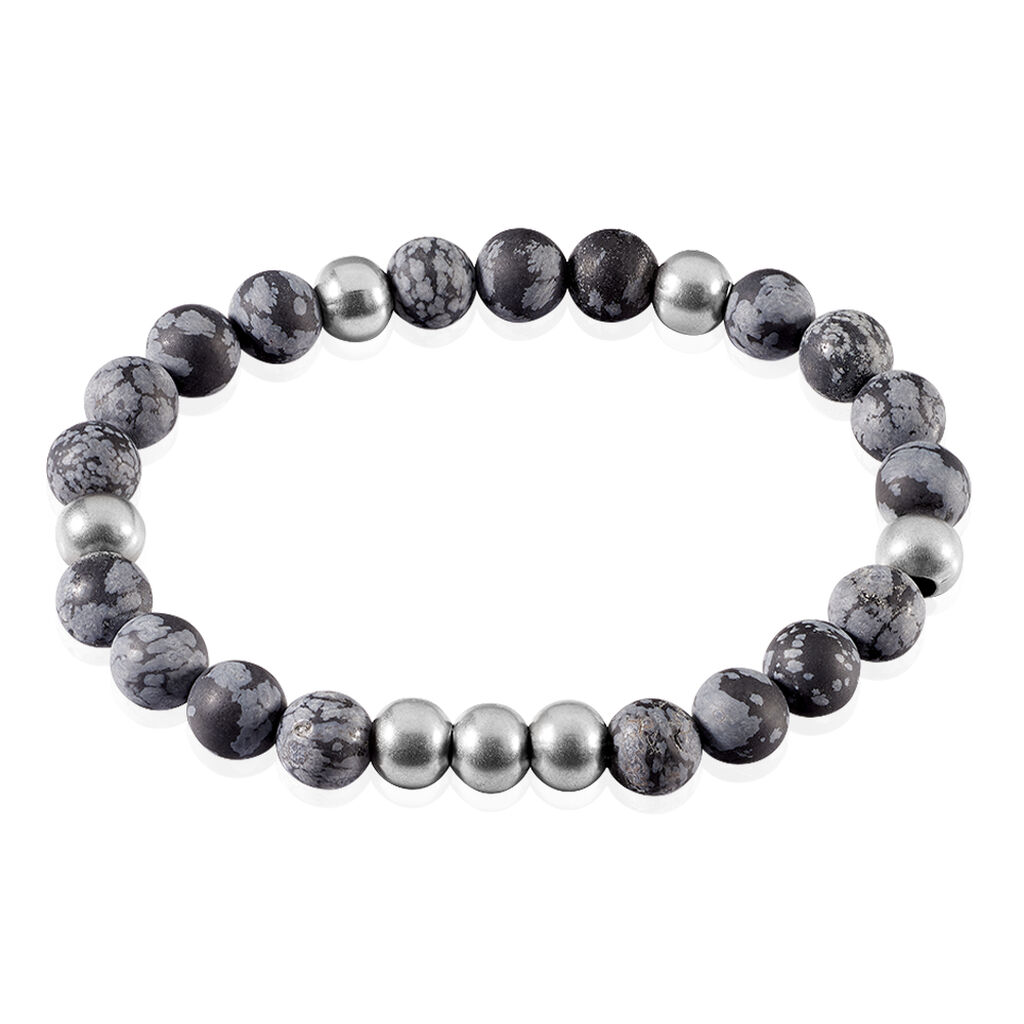 Bracelet Adonis Acier Blanc Pierre De Synthese