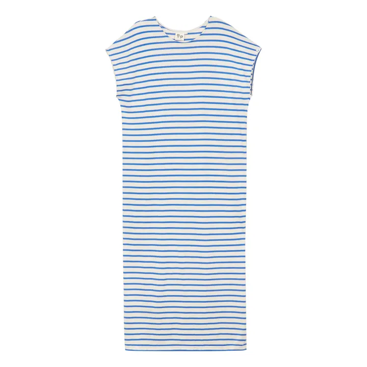 a.p Robe T-Shirt Fanelie Rayures Coton Bio | Bleu marine