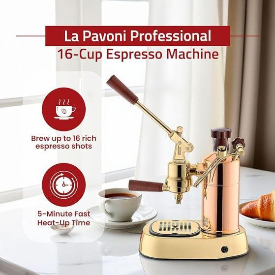 La Pavoni - Professional - Espressomachine - Rame Gold - Messing