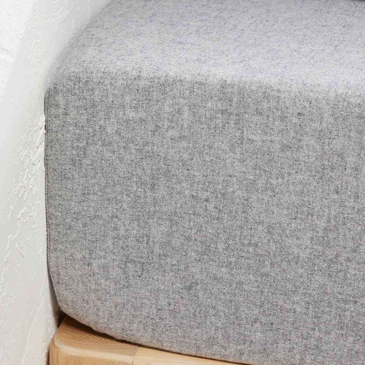 LA REDOUTE INTERIEURS<br>Lençol de baixo com elástico, flanela de algodão, capuz de 30 cm, Clara