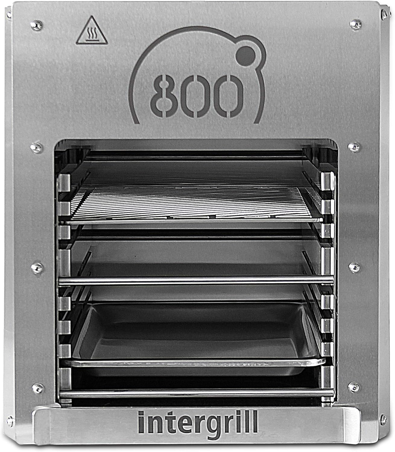 intergrill 800° Gasgrill XL 4,82kW | Hochleistungs-Steakgrill Edelstahl | 20,3 kg Oberhitzegrill inkl. Grillrost und Gastroschale | Perfekt für BBQ