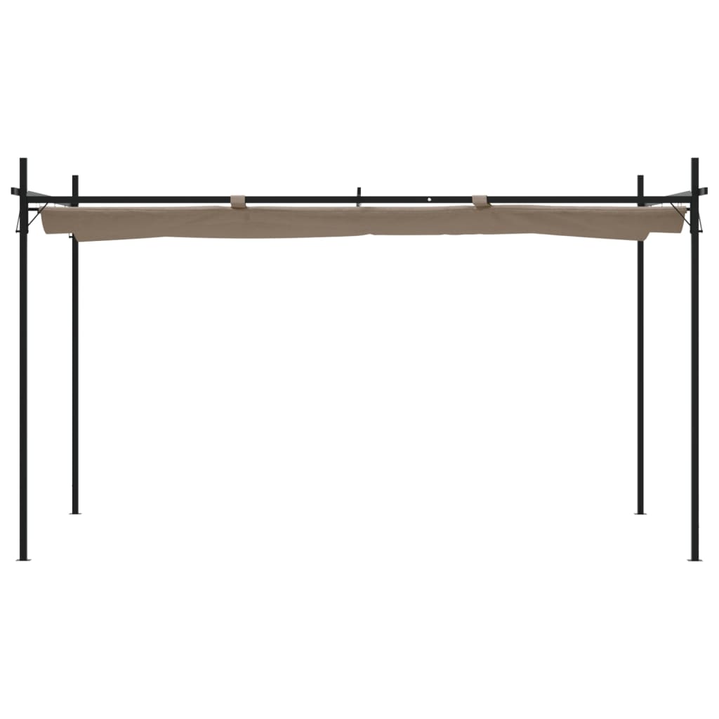 Pergola avec toit rétractable taupe 395x292x230 cm