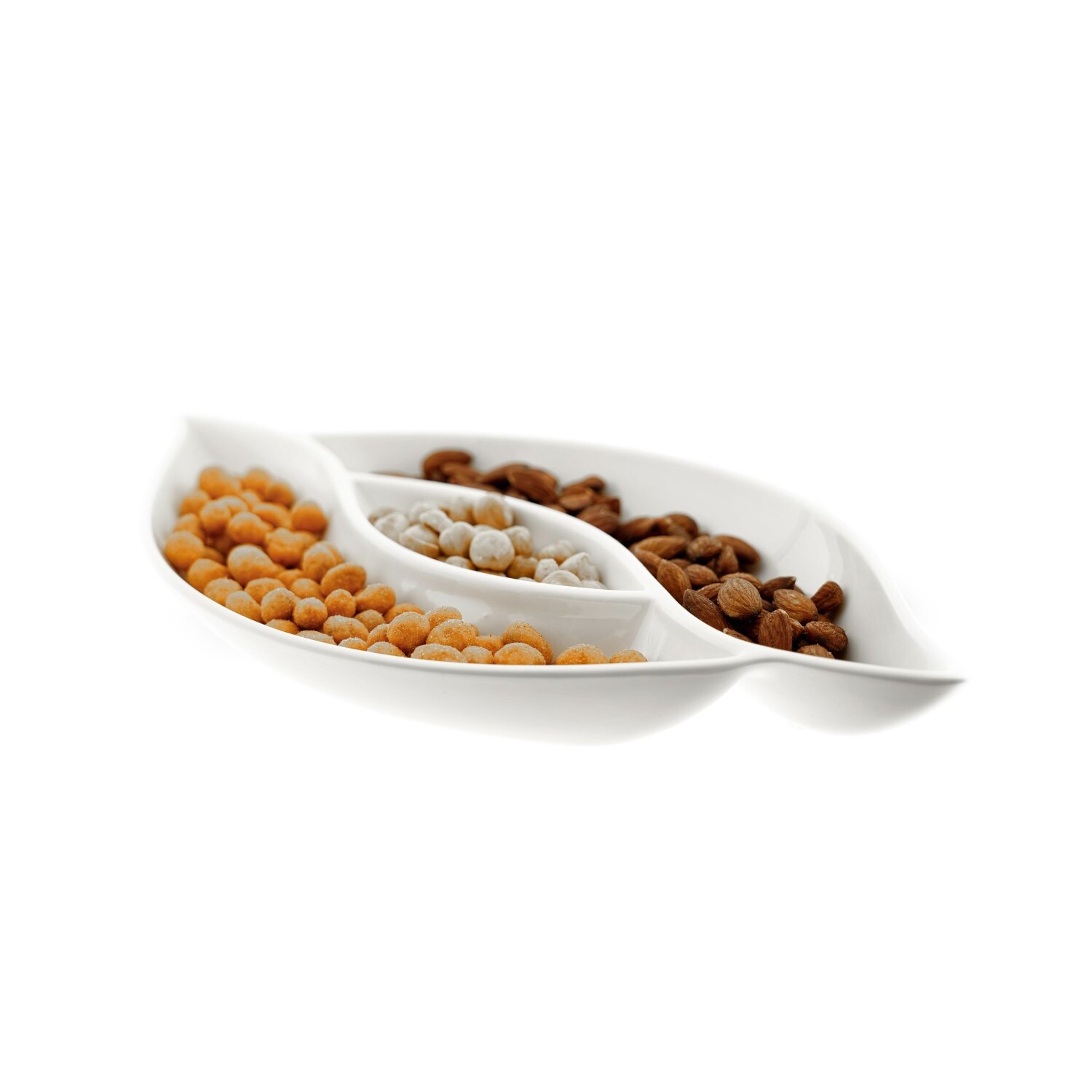 Almina Servierschalen aus Porzellan Snackschale Dipschale Weiß Motiv 1