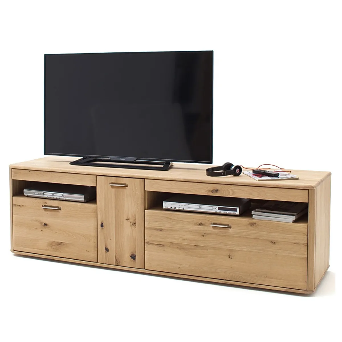 Pegane Meuble TV Chêne poutre bianco huilé