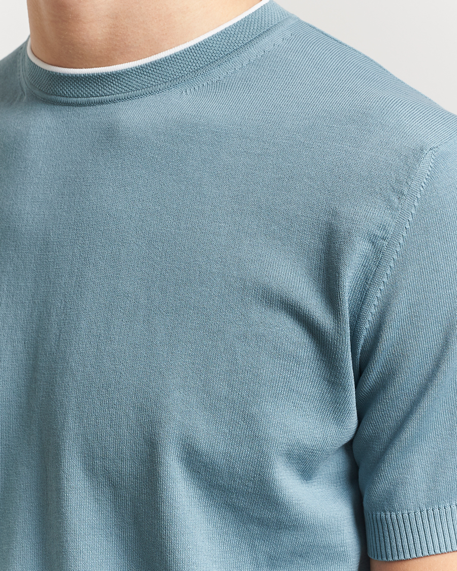 Canali Contrast Short Sleeve T-Shirt Teal