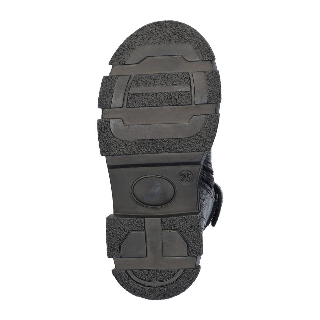 Nelson Kids leren bikerboots zwart
