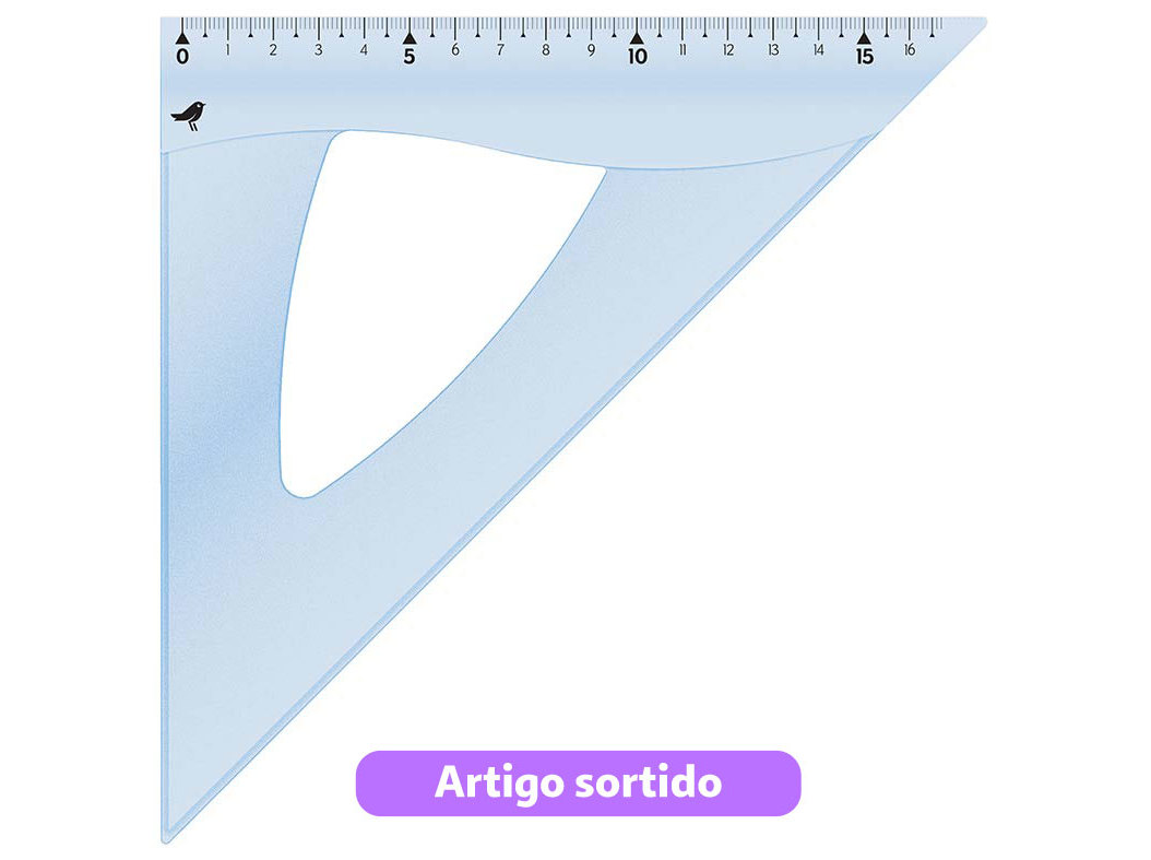ESQUADRO INQUEBRÁVEL AUCHAN 45º 25CM CORES SORTIDAS