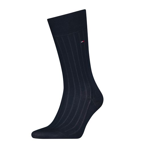 Tommy Hilfiger Premium Rib Fil Strømper, Dark Navy, 41-42