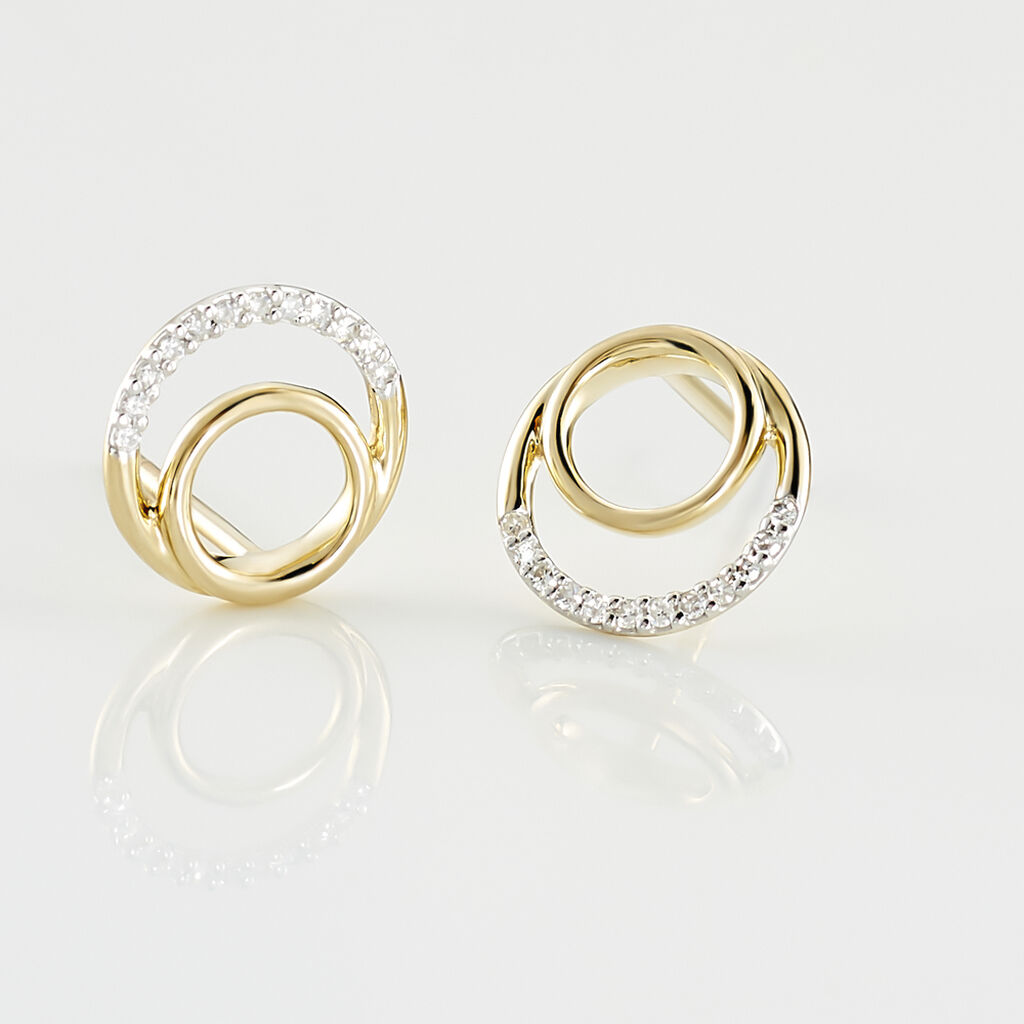 Boucles D'oreilles Puces Atlanta Or Jaune Diamant